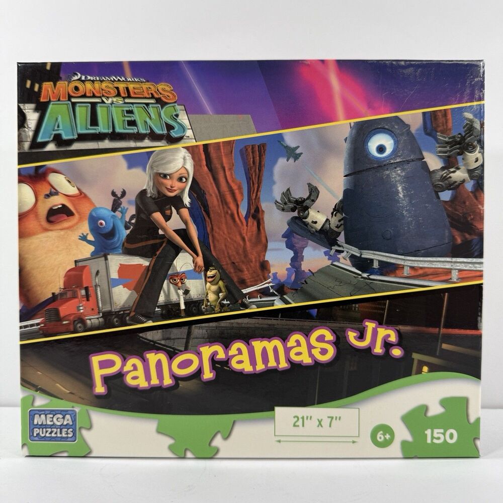 Monsters vs Aliens Panoramas Jr Jigsaw Mega Puzzle 150 Pieces Factory Sealed New